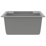 Kitchen Sink with Overflow Hole Double Basins Grey Granite 147086