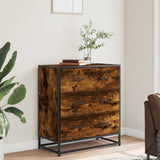 ZNTS Sideboard Smoked Oak 68x35x76 cm Engineered Wood and Metal 848971