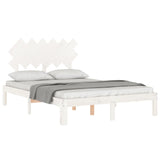 Bed Frame without Mattress White Small Double Solid Wood Pine 3193697