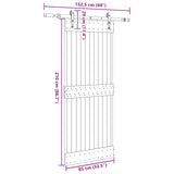 Sliding Door NARVIK Natural and Black 85 x 210 cm 3445289