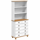 Hutch ASKIM White 91 x 40 x 200.5 cm Solid Pine Wood 3334641