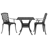 3 Piece Bistro Set Black Cast Aluminium 3216346