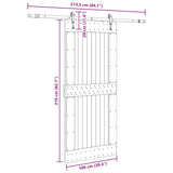 Sliding Door with Hardware Set 100x210 cm Solid Wood Pine 3332747