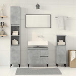 ZNTS 3 Piece Bathroom Furniture Set Concrete Grey Engineered Wood 3324946