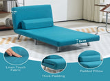 Single Linen-Feel Sleeper Chair - Dark Blue T3398P341325