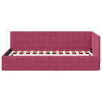 Corner Bed Frame with Headboard Wine red 90 x 200 cm Velvet 42016392