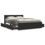 Bed Frame with Headboard without Mattress Black 140x200 cm 3295563