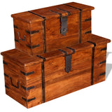 Two Piece Storage Chest Set Solid Wood 244050