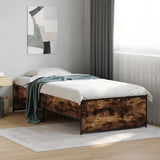 Bed Frame without Mattress Smoked Oak 90x190 cm Single 845248