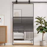 Glass Door Striped Black 102.5 x 2 x 205 cm Aluminium 42012462