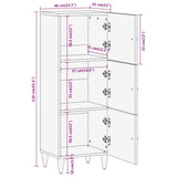 Highboard 40x33x110 cm Solid Wood Mango 358277