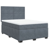 Box Spring Bed with Mattress Dark Grey 140x190 cm Velvet 3290901