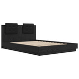 Bed Frame with Headboard Black Oak 160 x 200 cm Engineered Wood 3416339
