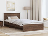 Bed Frame with Headboard Brown Oak 90 x 200 cm Engineered Wood 3408892