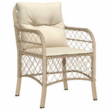 Garden Chairs with Cushions 2 pcs Beige Poly Rattan 365156