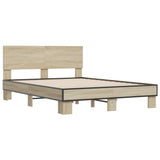 Bed Frame Sonoma Oak Engineered wood, metal, plywood Double 3280213