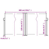 Retractable Side Awning Beige 120x600 cm 4004600