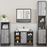 ZNTS 4 Piece Bathroom Furniture Set Grey Sonoma Engineered Wood 3301243