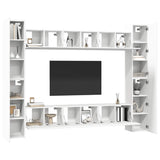 10 Piece TV Cabinet Set White Engineered Wood 3078652