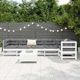 7 Piece Garden Sofa Set White Solid Wood Pine 3250865