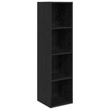 TV Cabinet Set Wall-mounted 4 pcs Black Oak Engineered Wood 3393127