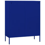 Storage Cabinet Navy Blue Steel Medium Height-Adjustable Shelves 336136