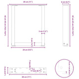 Coffee Table Legs U-Shaped 2 pcs Anthracite 28x cm Steel 4013150