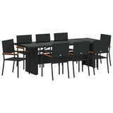 Garden Dining Set 9 pcs Black Poly Rattan 3365414