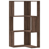 Corner Bookcase 3-Tier Brown Oak 50x50x102 cm Engineered Wood 852597