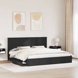 Storage Bed with Headboard Black 200 x 200 cm Engineered Wood 3411174