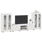 TV Cabinet Set FLORIN 3 pcs High Gloss White Engineered Wood 3397938