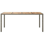 Garden Table 190x90x75 cm Poly Rattan and Acacia Wood Grey 316723