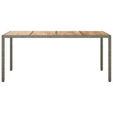 Garden Table 190x90x75 cm Poly Rattan and Acacia Wood Grey 316723