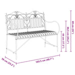 Garden Bench Black 104 x 54 x 93cm Steel 42008119