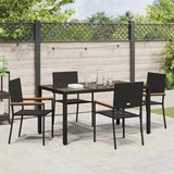 Garden Dining Set 5 pcs Black Poly Rattan 3365390