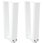 ZNTS Dining Table Legs V-Shape 2 pcs White 28x cm Steel 4012621