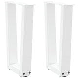 ZNTS Dining Table Legs V-Shape 2 pcs White 28x cm Steel 4012621