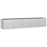 Garden Raised Bed 400x80x77 cm Galvanized Steel Silver 316900