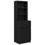 Bedside Cabinet Black 39x35x125 cm Engineered Wood 861311