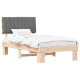 Bed Frame with Upholstered Headboard Light Grey 100 x 200 cm 877509