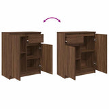 Sideboard with Drawer Brown Oak 71x35x84 cm Engineered Wood 861595