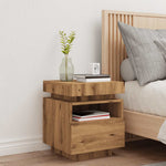 ZNTS Bedside Cabinet with LED Lights Artisan Oak 40x39x48.5 cm 857660