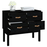 Console Cabinet Black 90x40x78 cm Solid Wood Pine 821743