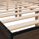 Bed Frame without Mattress Brown Oak 140x190 cm 845901