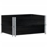Pallet Collars 2 pcs Black 80x60 cm Solid Wood Pine 4010269