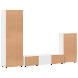 TV Cabinet Set FLORIN 3 pcs High Gloss White Engineered Wood 3397978