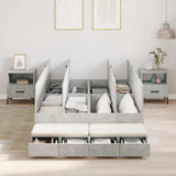 Storage Bed Frame Concrete Grey 120 cm Engineered Wood 3335632