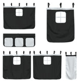 Bunk Bed without Mattress White&Black 90x190 cm Single Solid Wood Pine 3283937