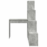 Corner Desk with Shelf Concrete Grey 101.5 x 149.5 x 149.5 cm 3337244