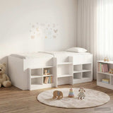 Loft Bed Frame with Cabinet 3 pcs White Engineered Wood 3423398